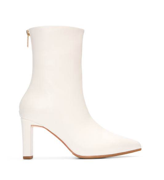 Mino Off White Leather Heeled Boots