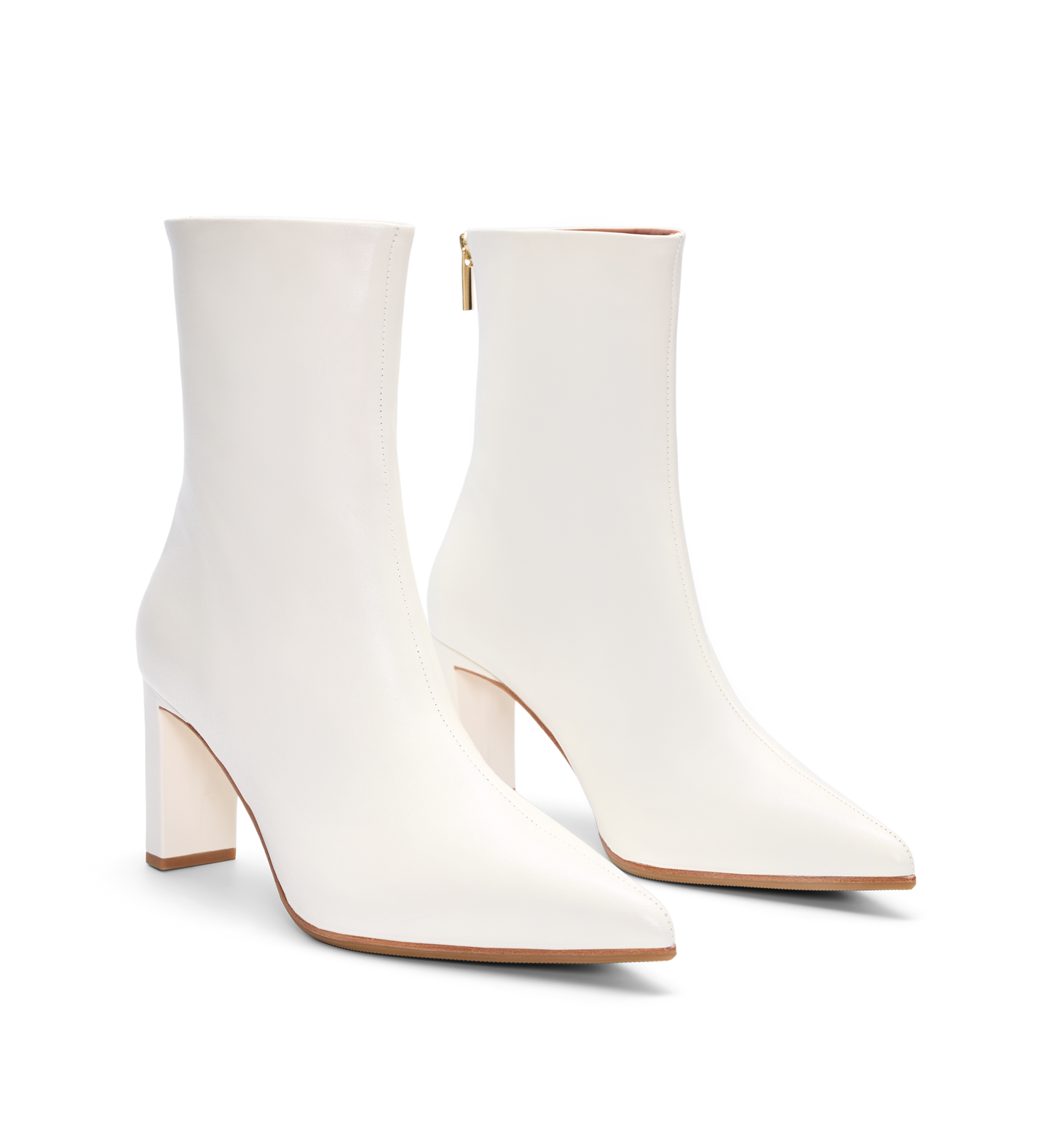 Mino Off White Leather Heeled Boots
