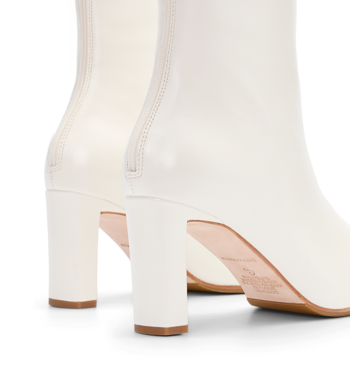 Mino Off White Leather Heeled Boots