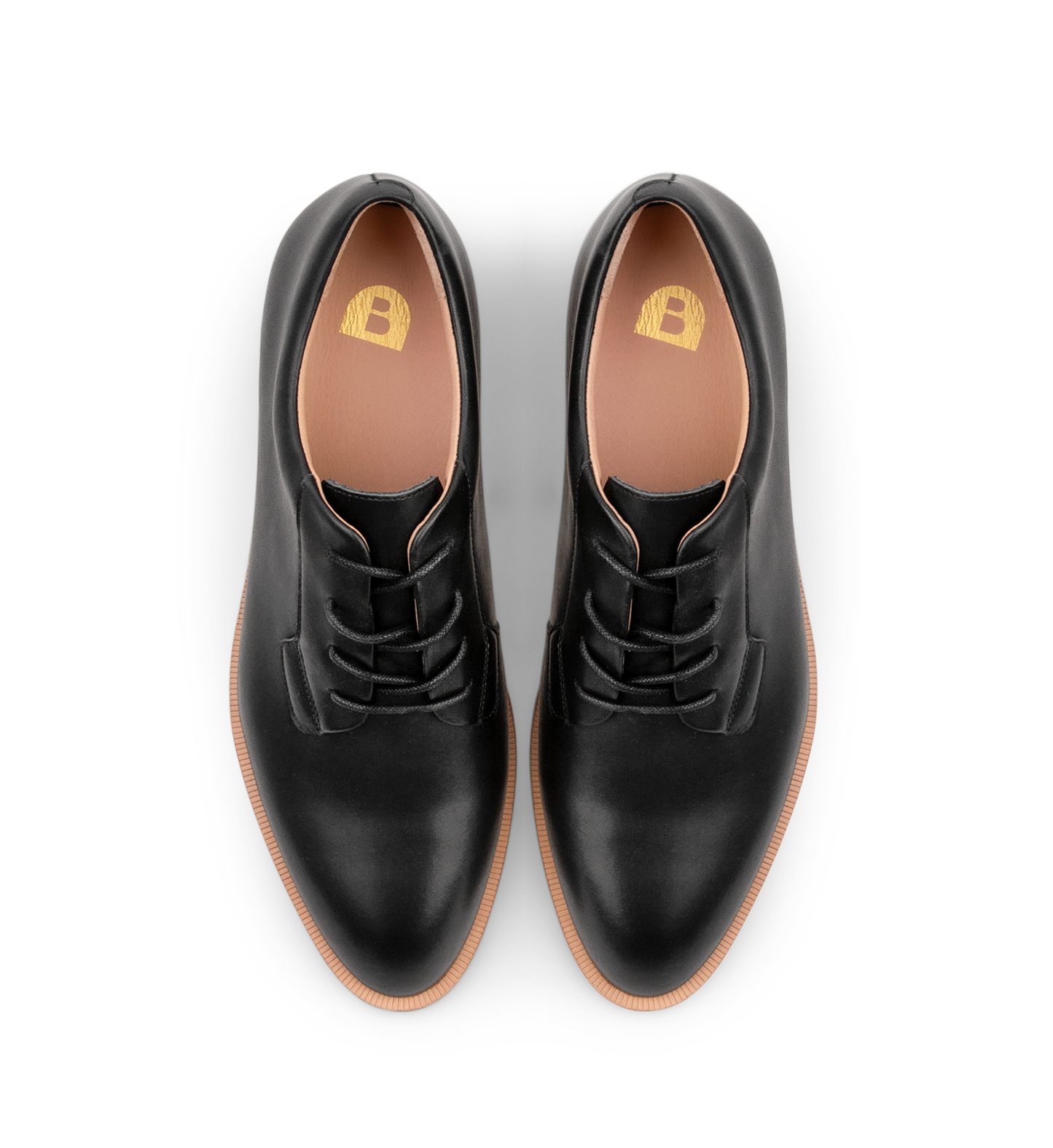 Nandu Black Leather Lace Up Flats