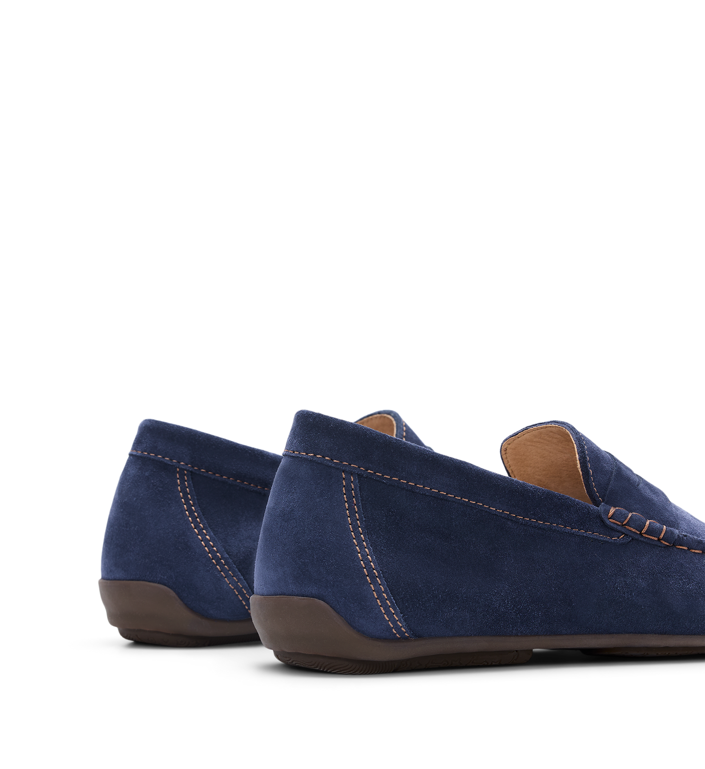 back of the bared footwear mens neon navy suede loafers