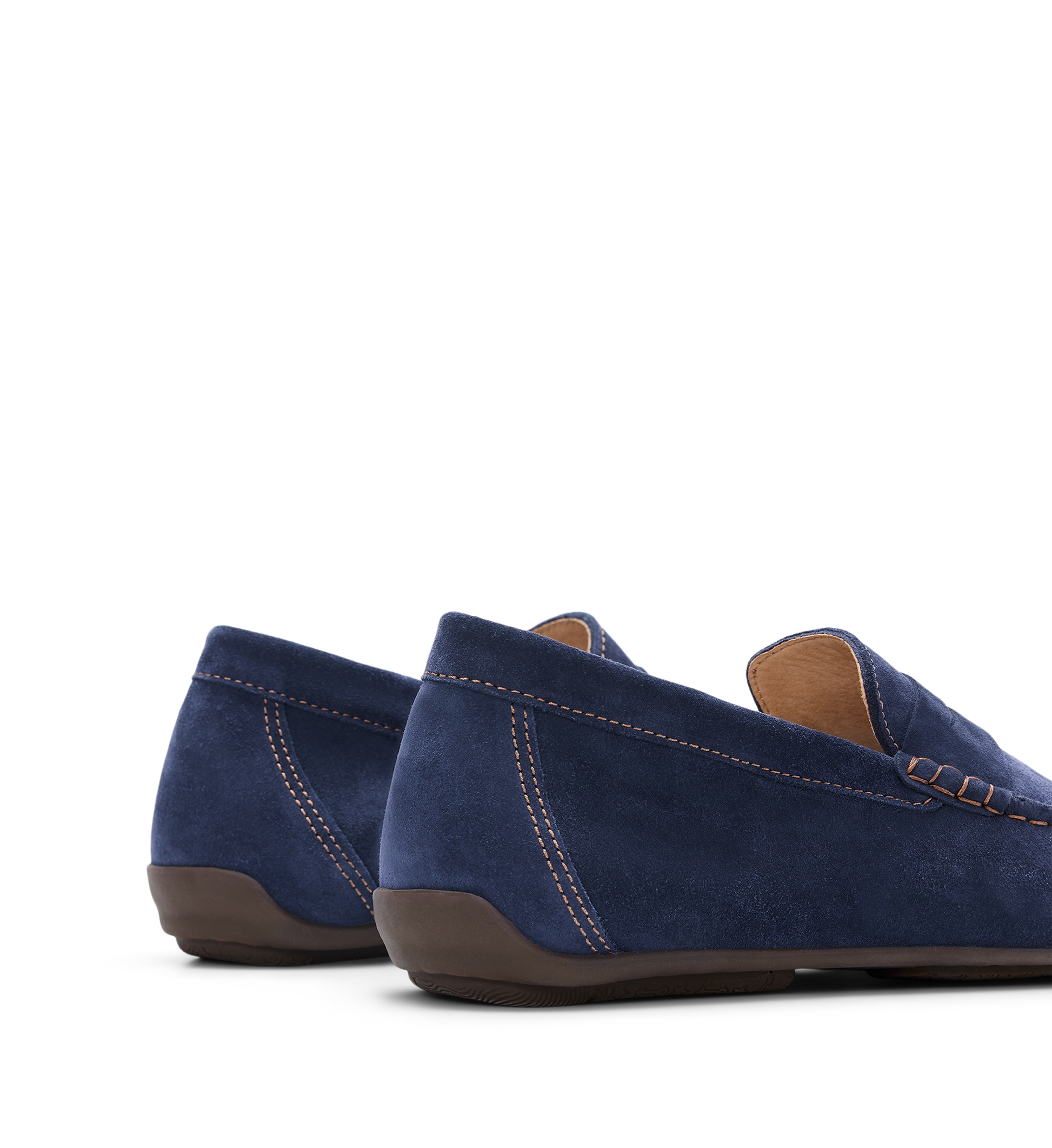 back of the bared footwear mens neon navy suede loafers