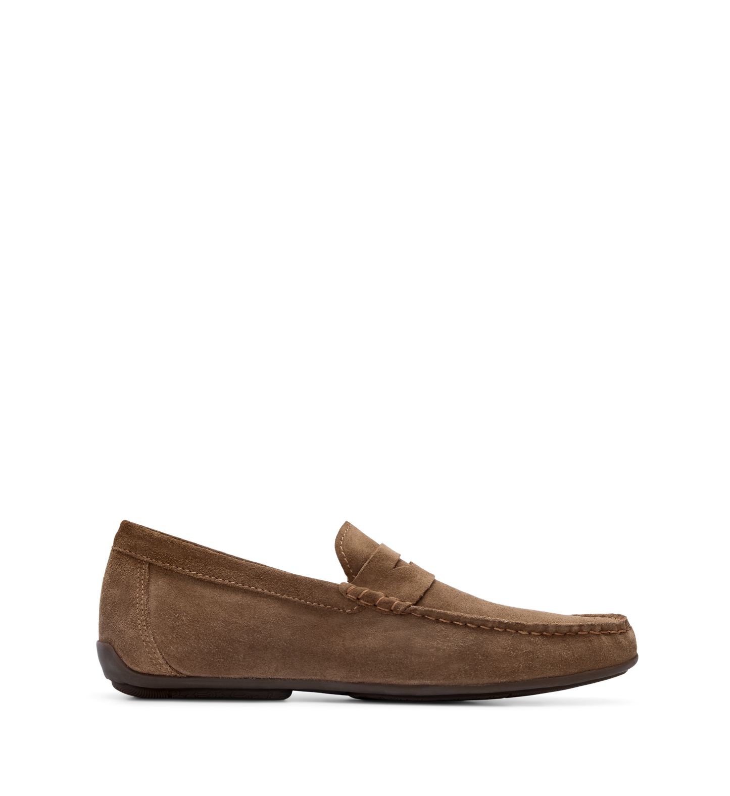 mens suede loafer on a white background