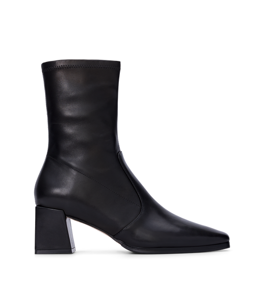 Nightingale Black Leather Heeled Boots