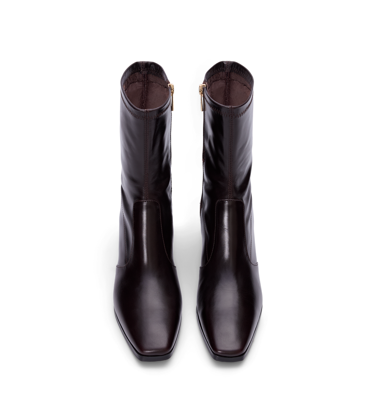 brown ankles with zip and square toe