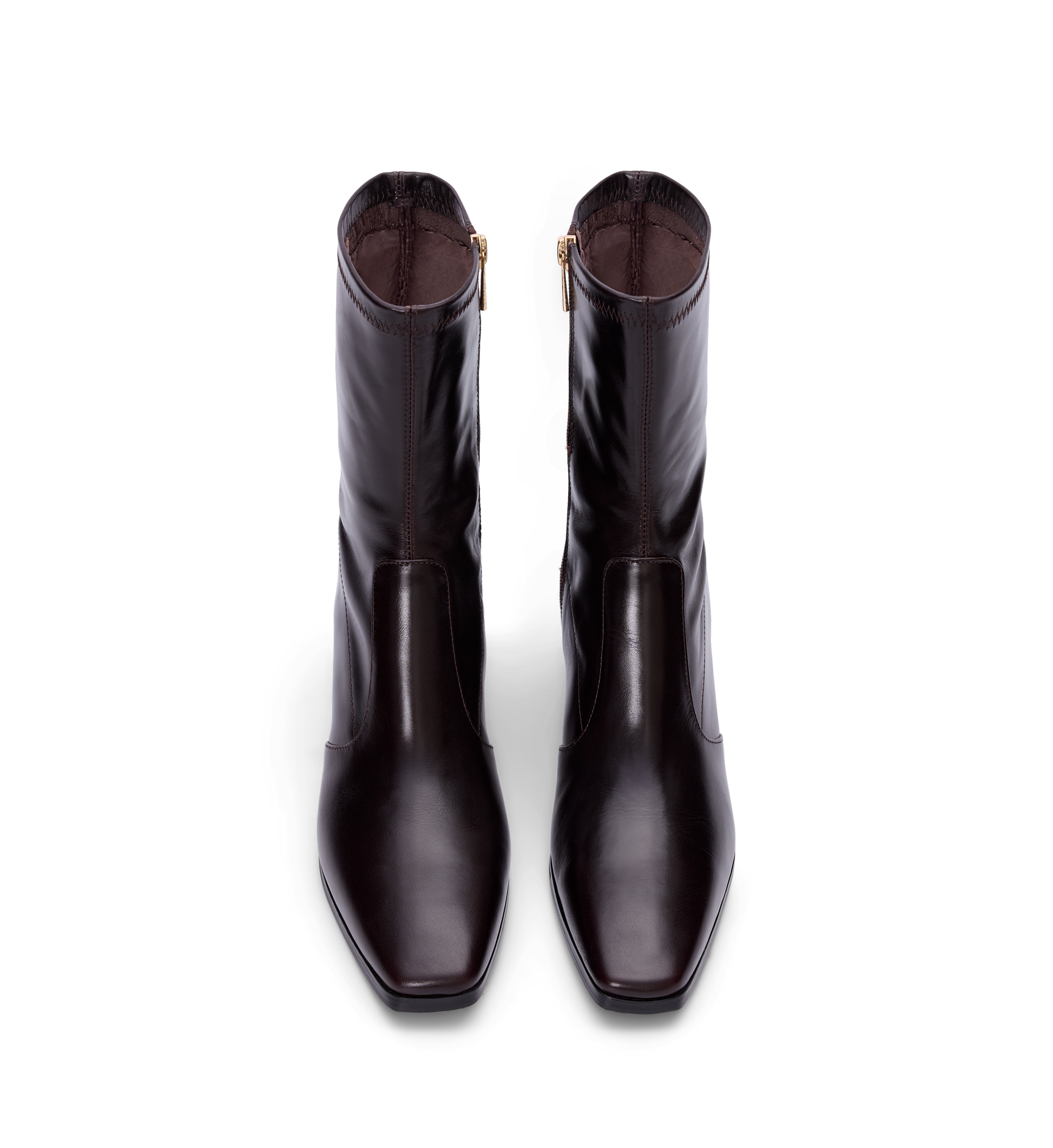 brown ankles with zip and square toe