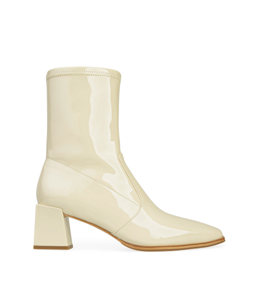 Nightingale Oatmilk Patent Leather Heeled Boots