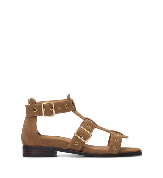 Nigrita Coffee Tan Suede & Hardware Sandals