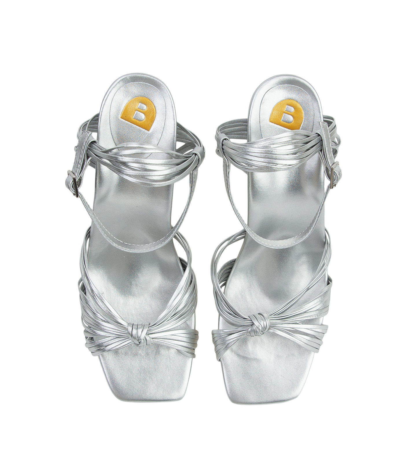 Nunlet Silver Leather High Heels