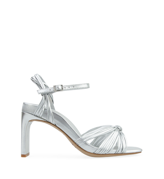 Nunlet Silver Leather High Heels