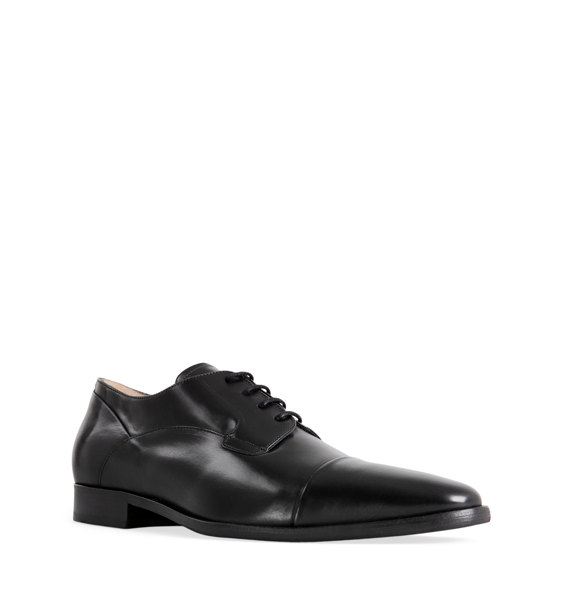 a handcrafted mens black dress shoe