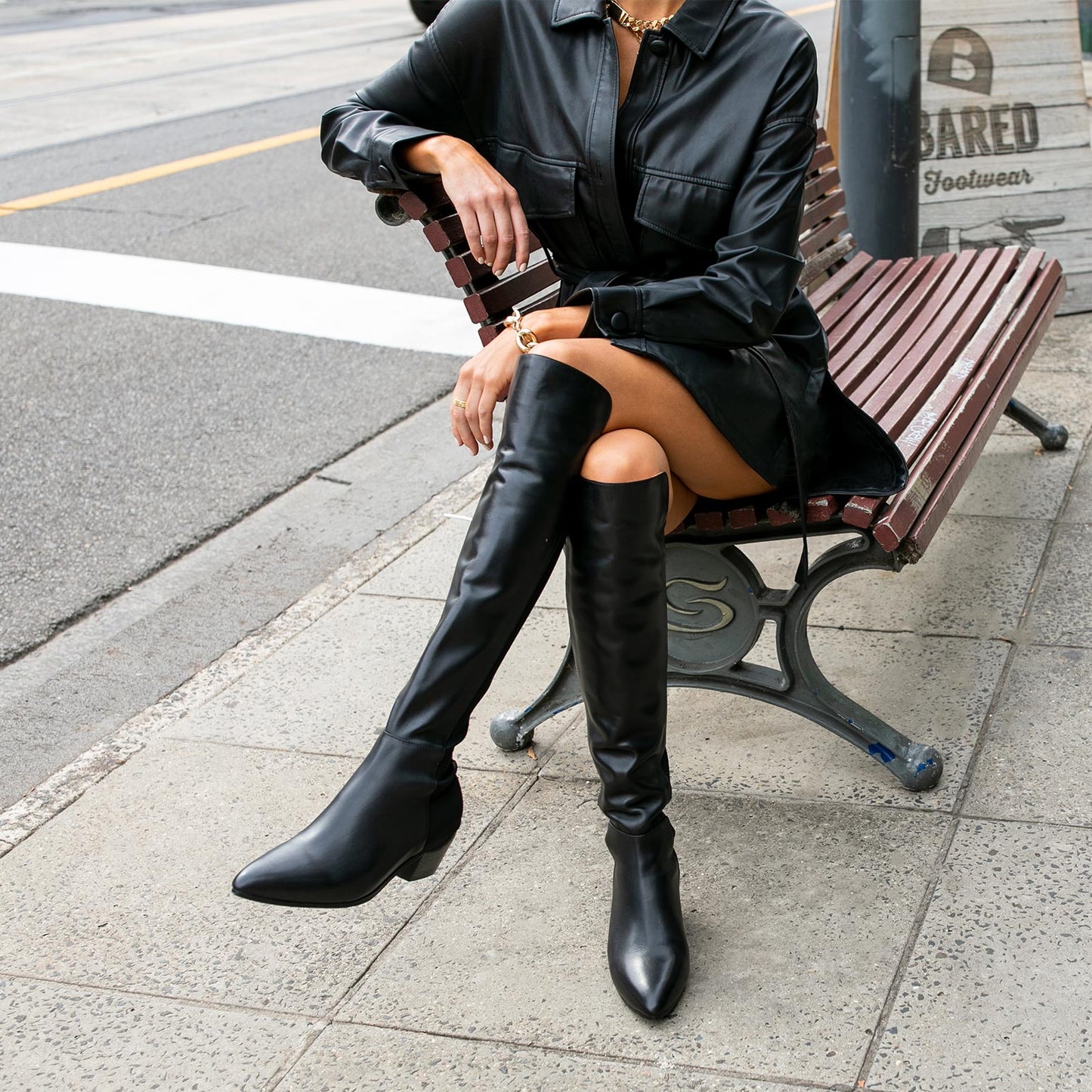 Ostrich Knee High Boots