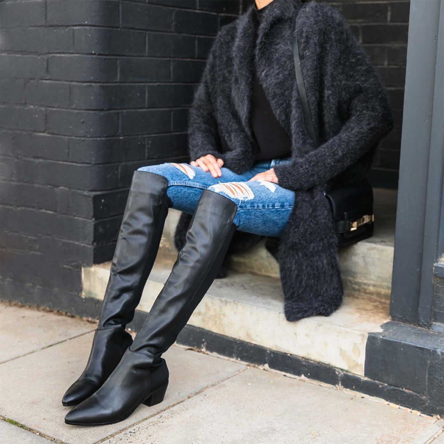 Ostrich Knee High Boots