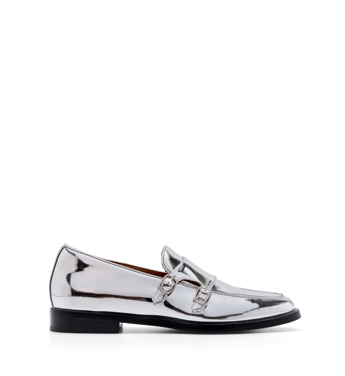 Owl Silver Patent Leather Monks