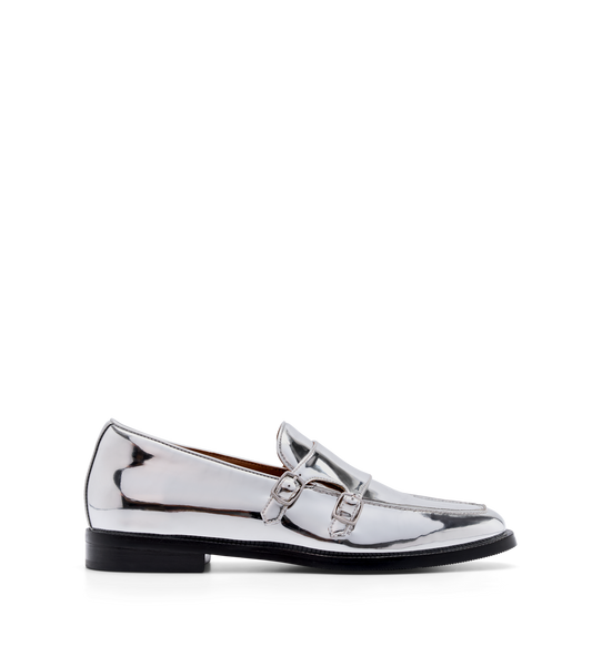 Owl Silver Patent Leather Monks