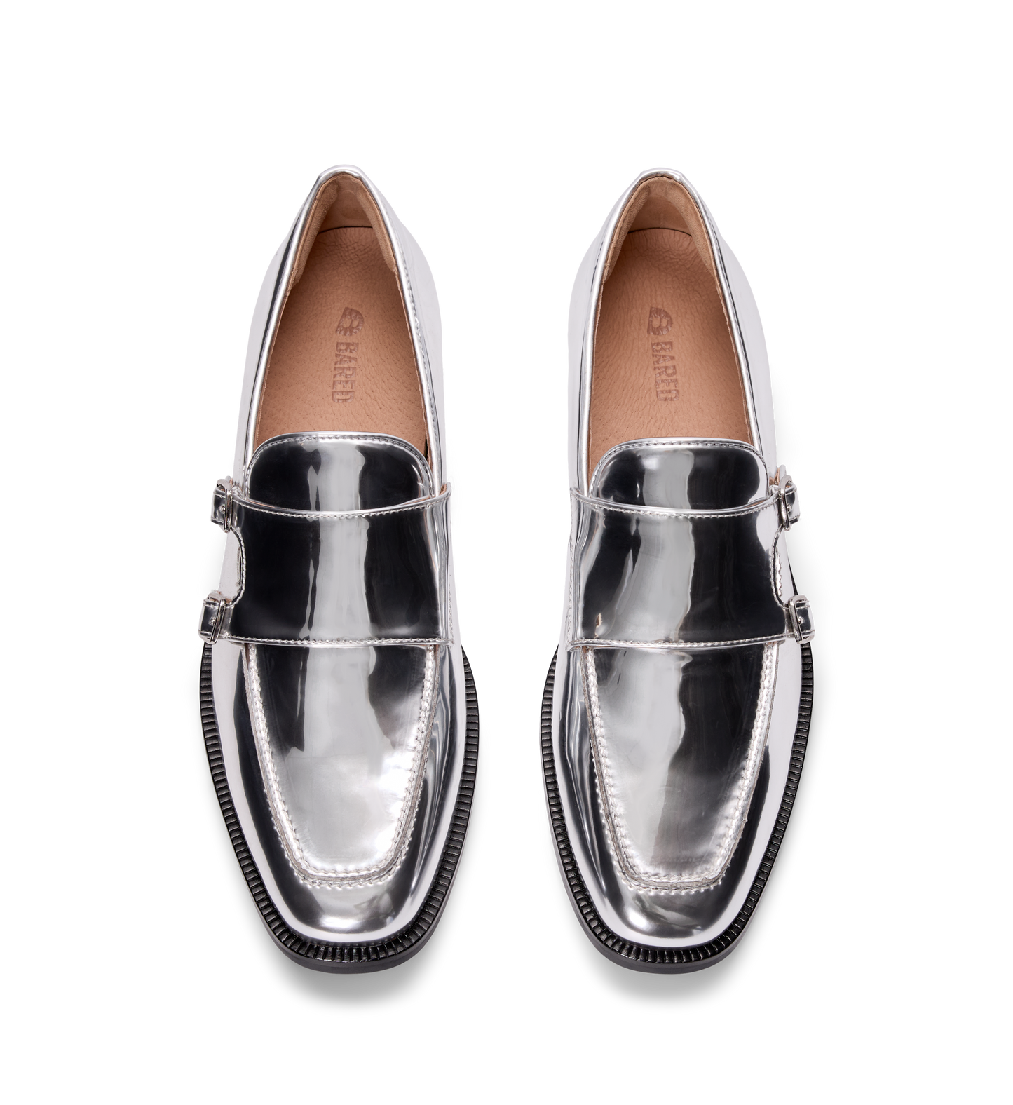 Owl Silver Patent Leather Monks
