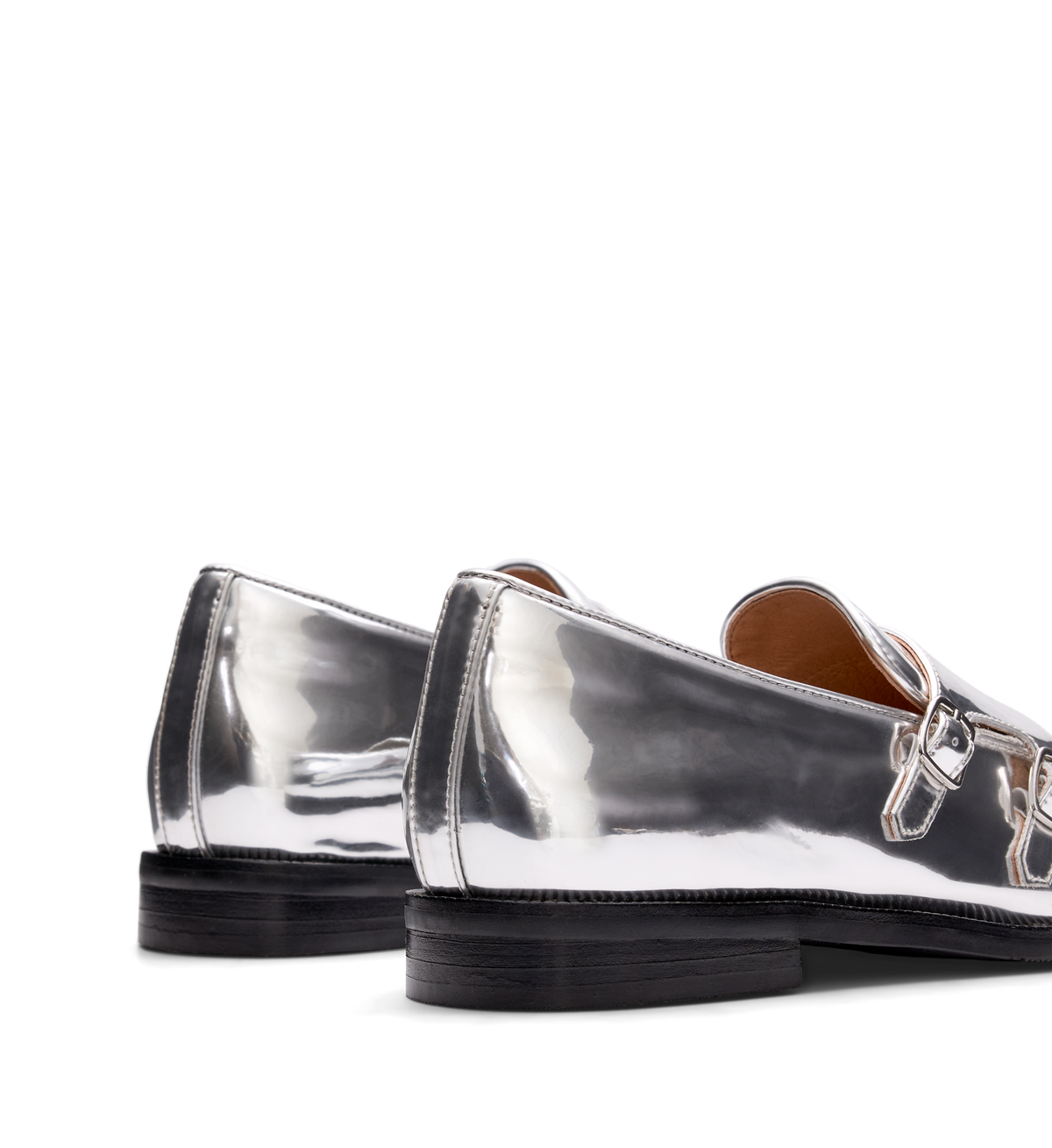 Owl Silver Patent Leather Monks