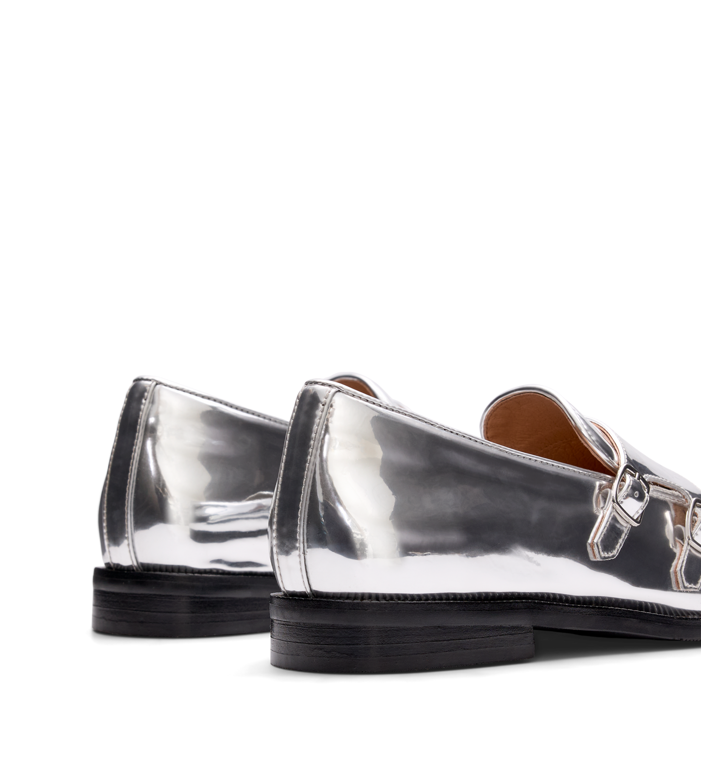 Owl Silver Patent Leather Monks