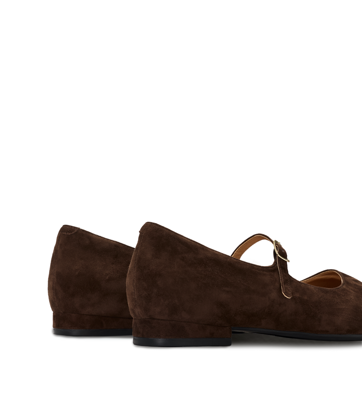 Brown suede shoes on a white background