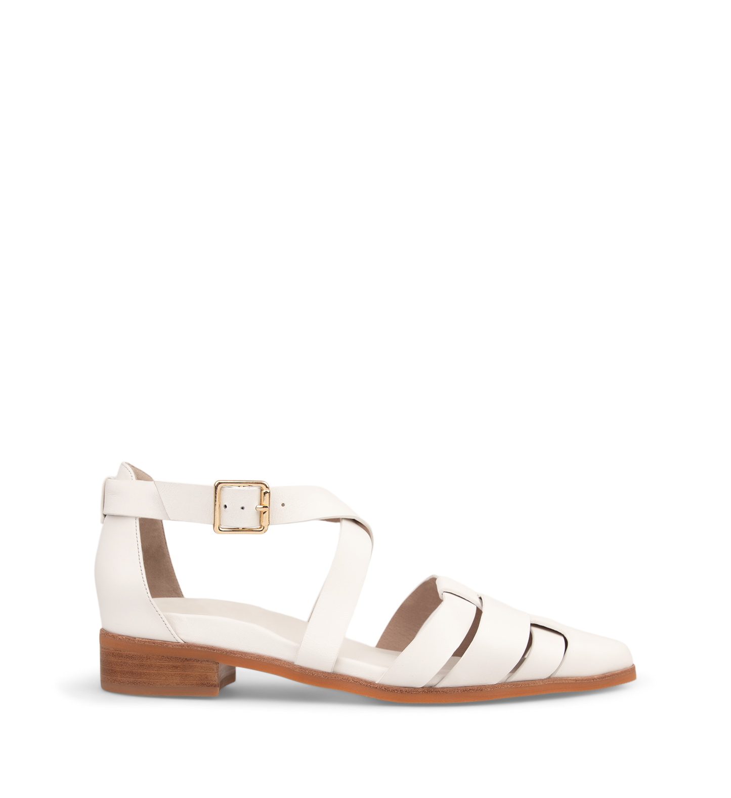 Pardusco Off White Leather Flats
