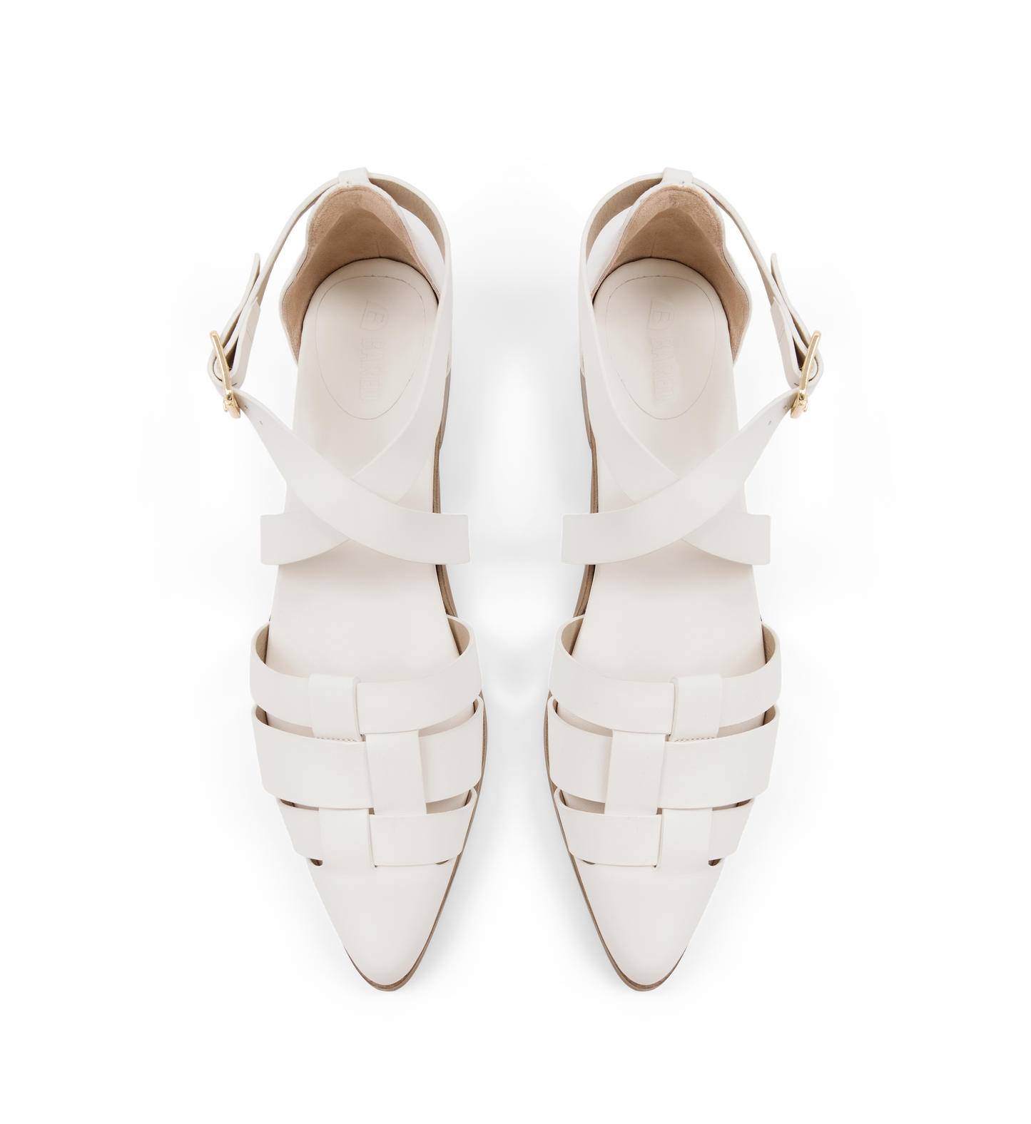 Pardusco Off White Leather Flats