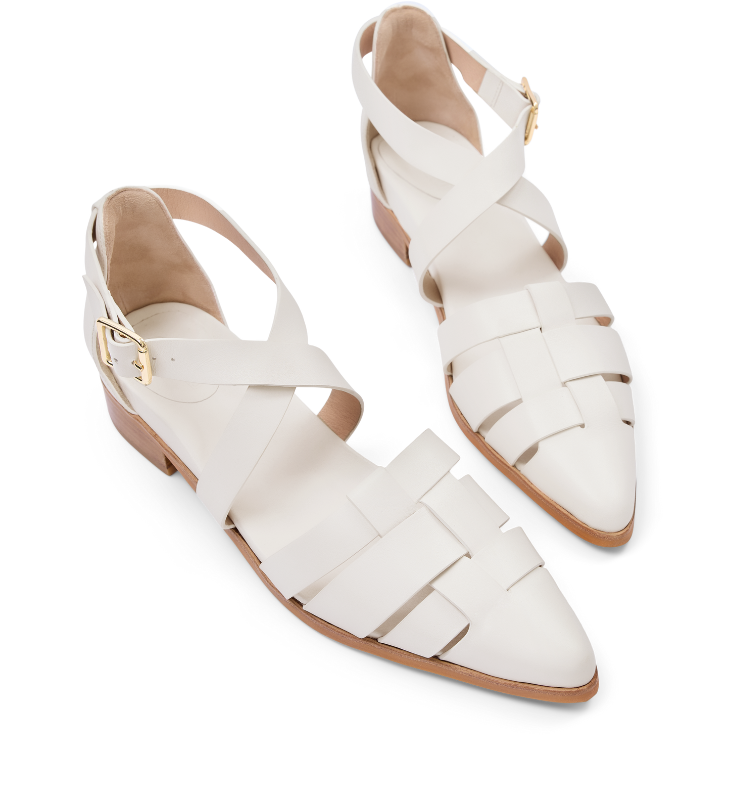 Pardusco Off White Leather Flats
