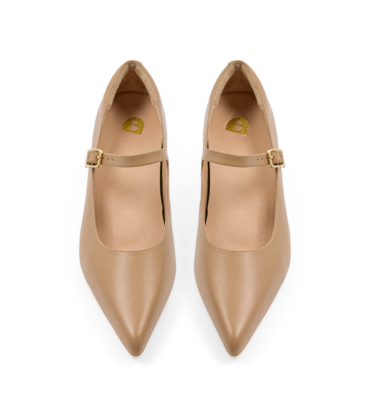 Parisoma Taupe Leather Low Heels