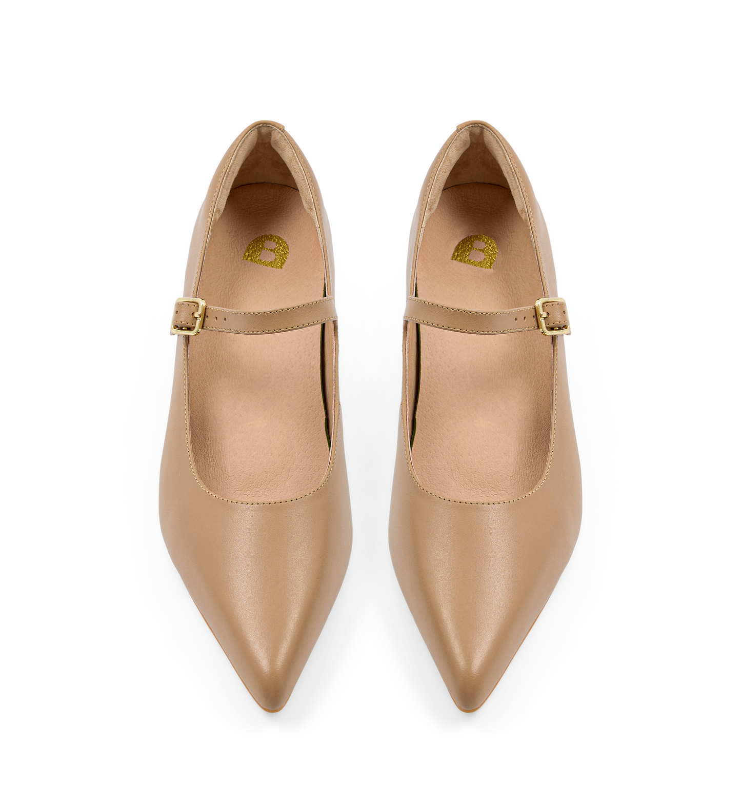 Parisoma Taupe Leather Low Heels