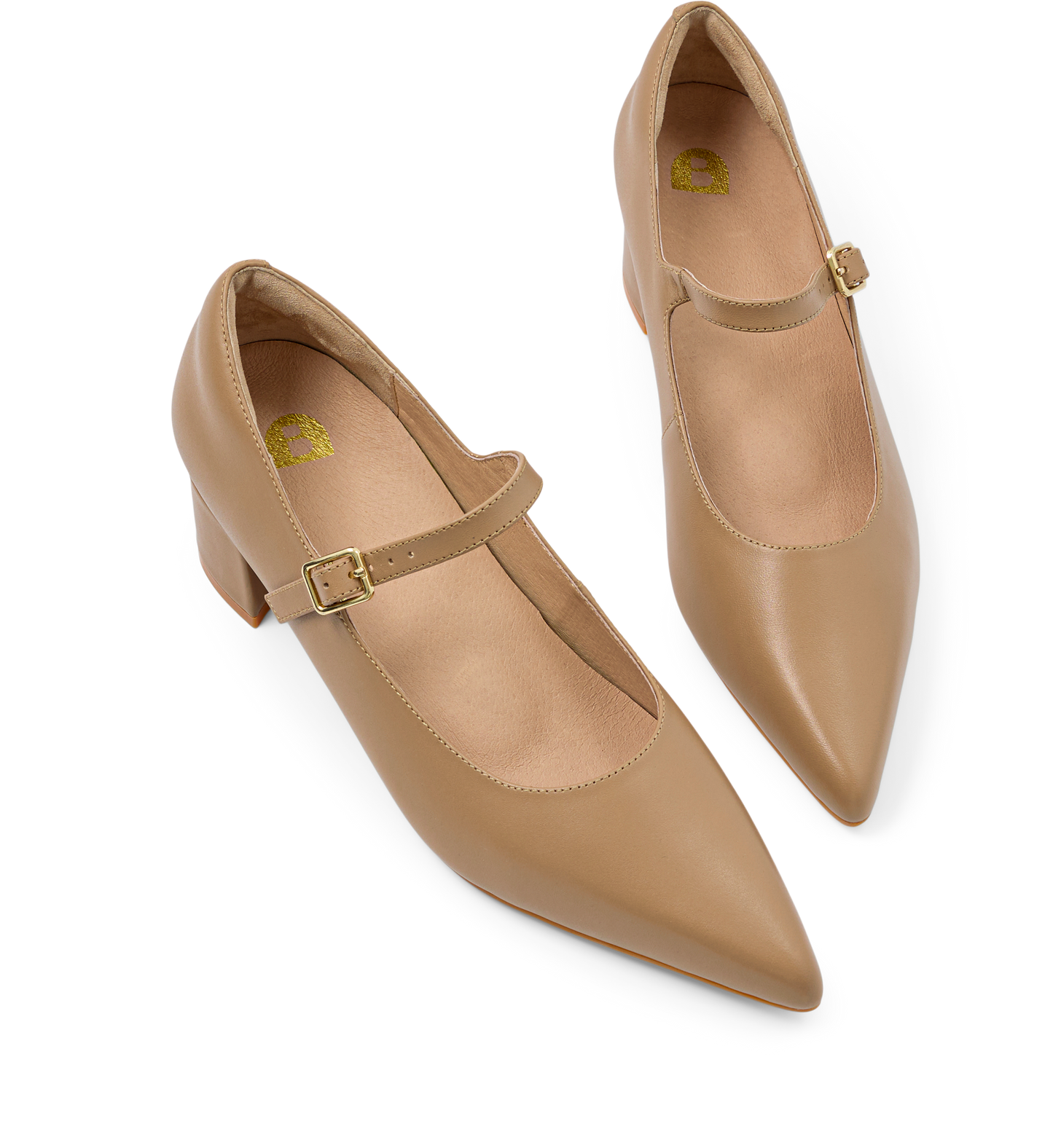 Parisoma Taupe Leather Low Heels