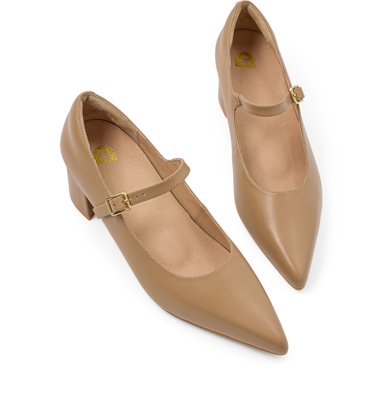 Parisoma Taupe Leather Low Heels