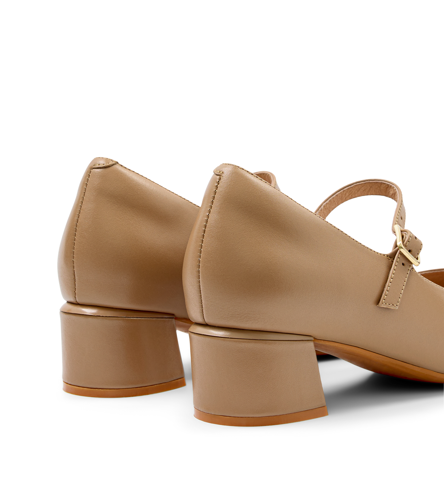 Parisoma Taupe Leather Low Heels