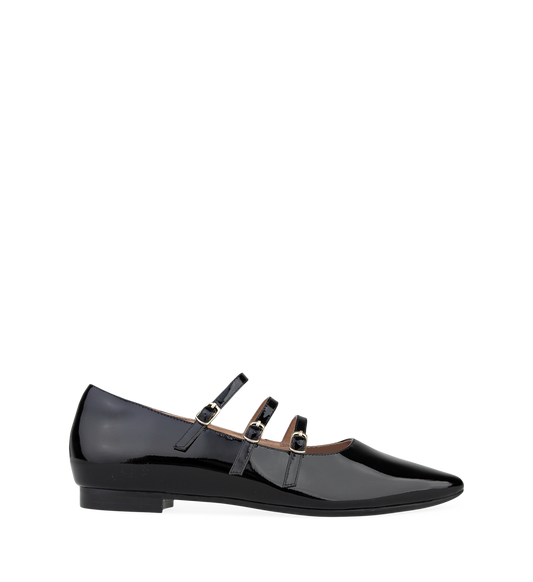 Partridge Black Patent Leather Ballet Flats