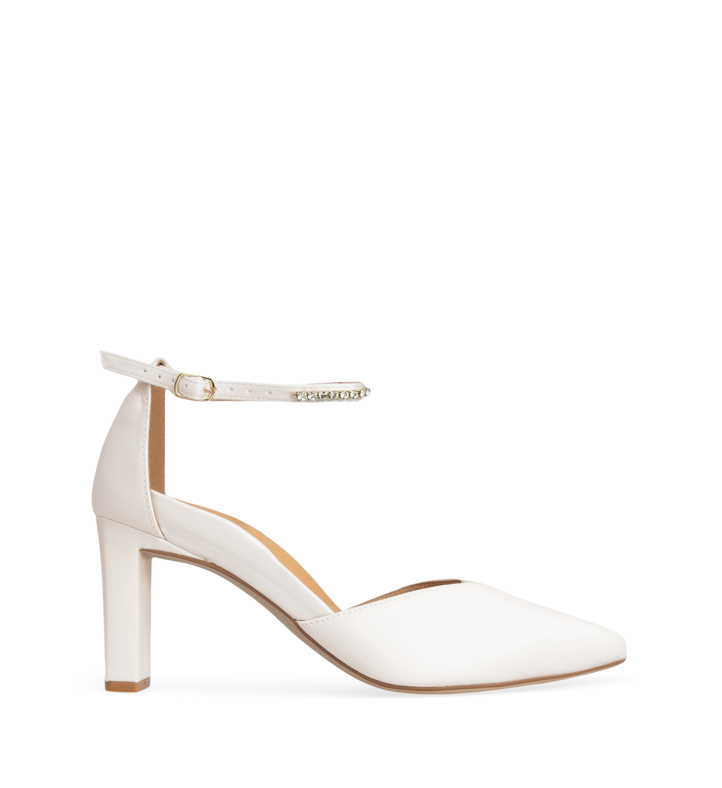 Pewee White Satin High Heels