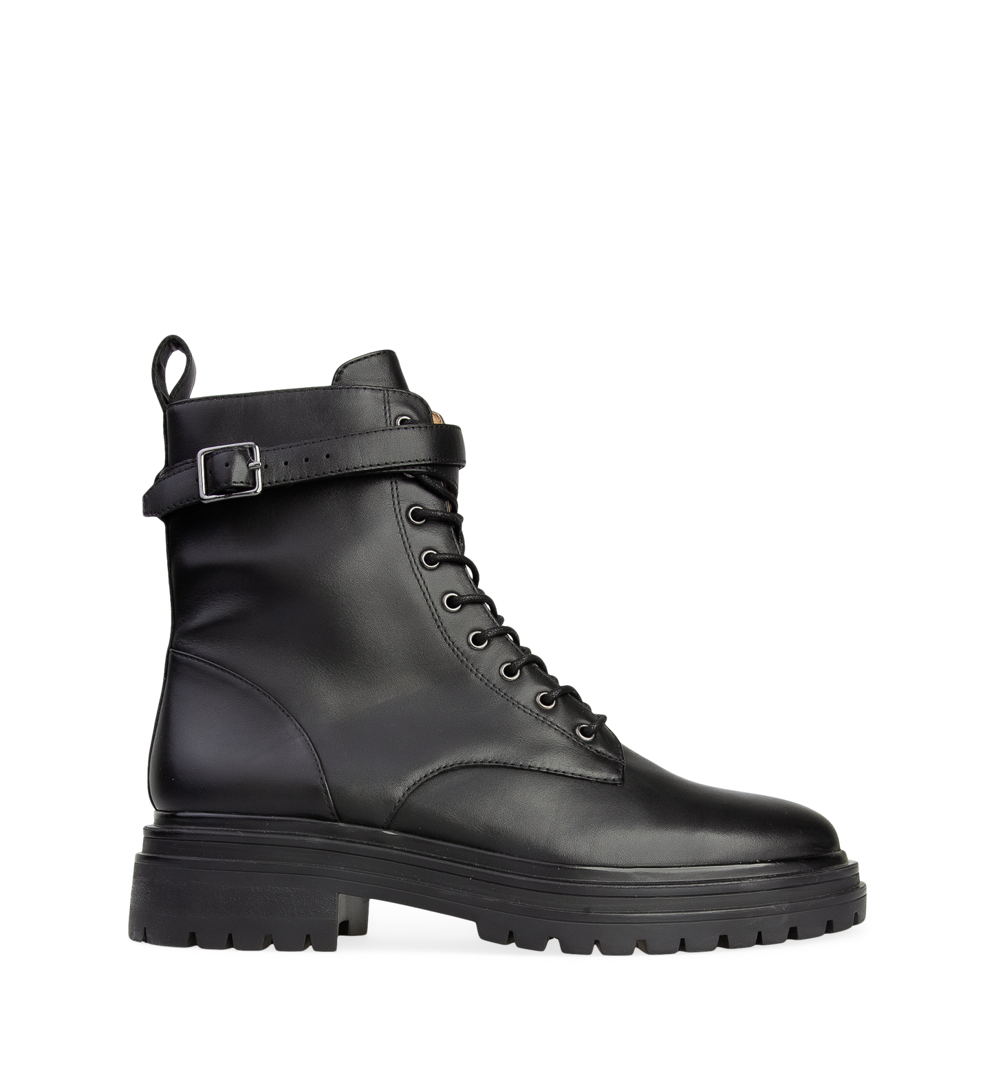 Phalarope Black Leather Flat Boots