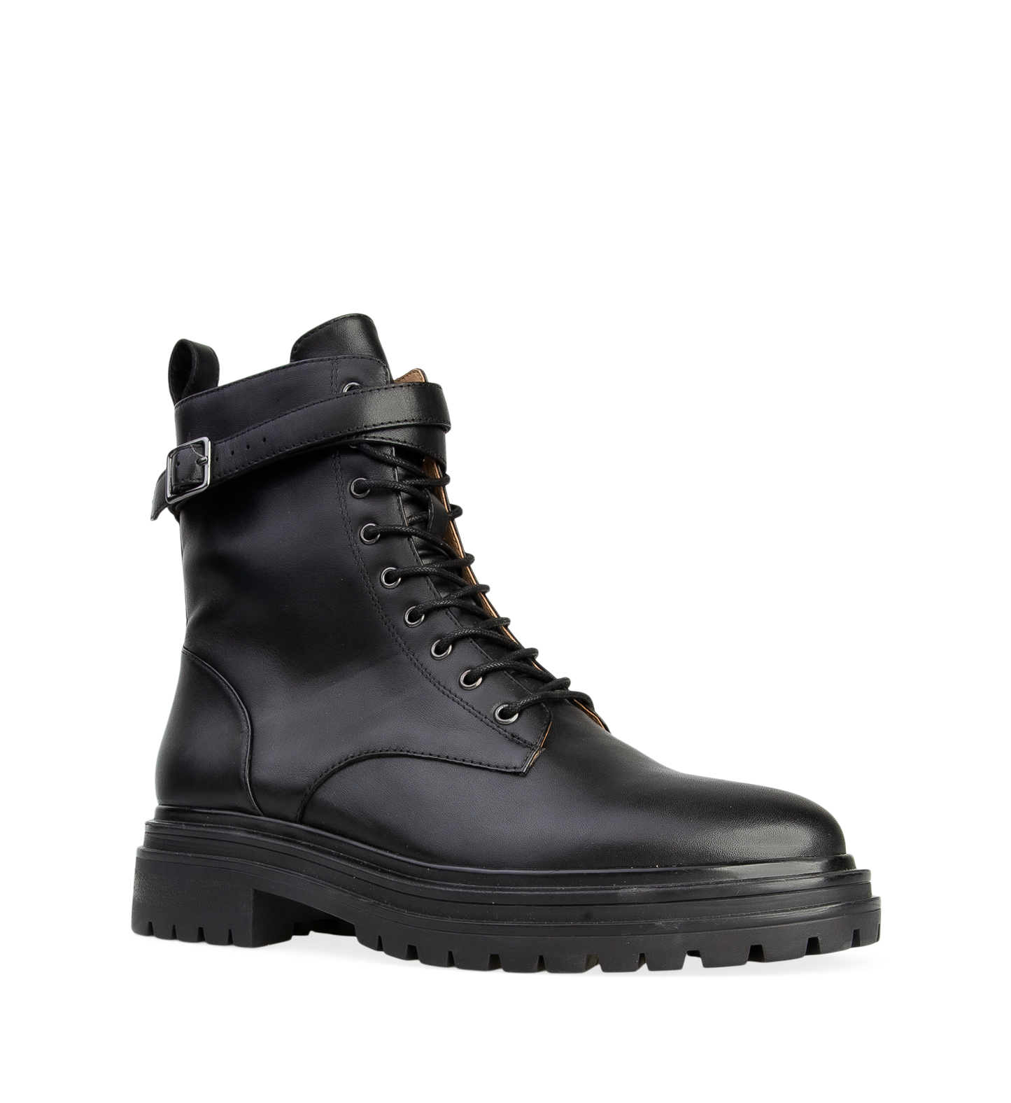 Phalarope Black Leather Flat Boots