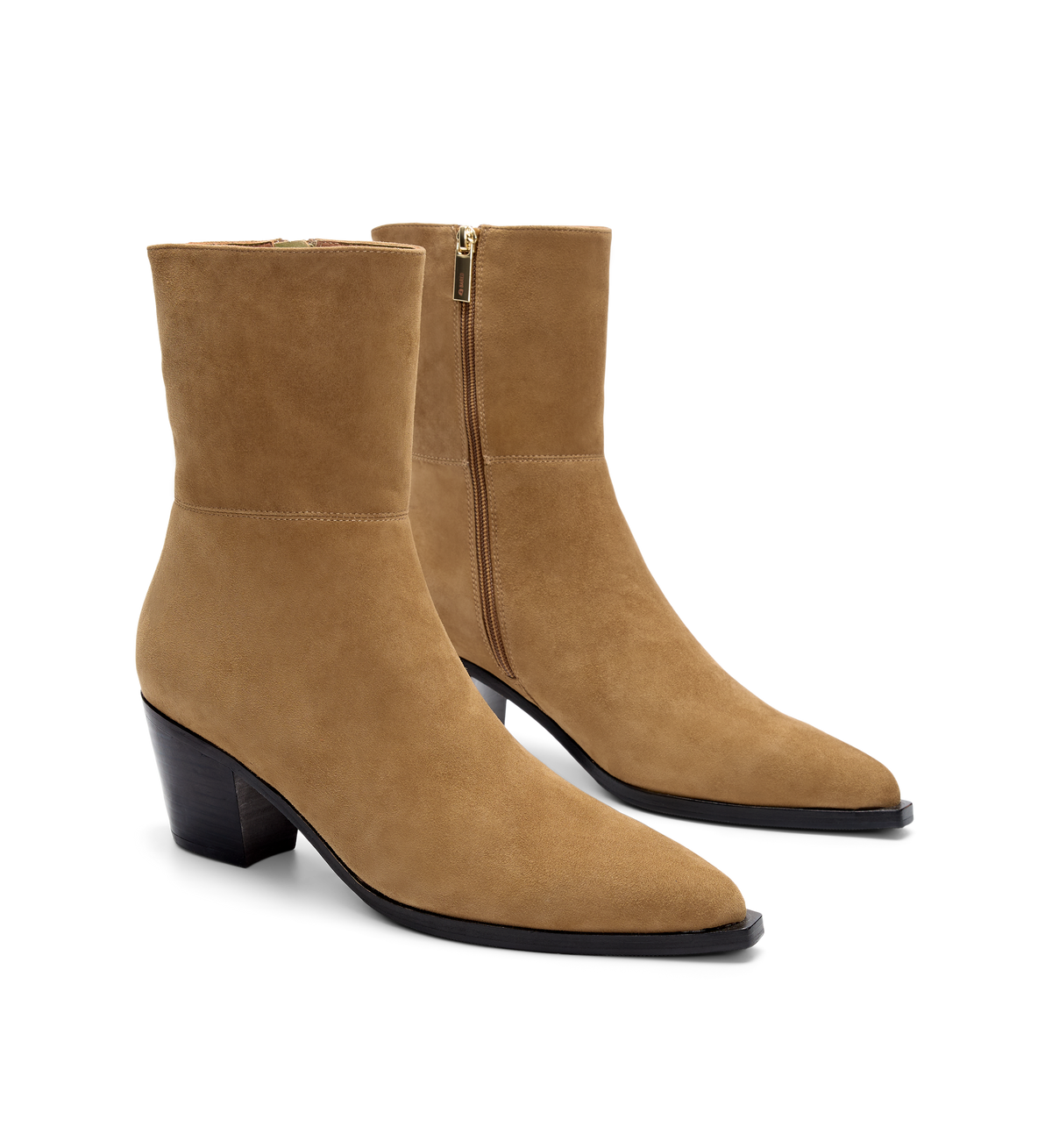 Pica Camel Suede Heeled Boots