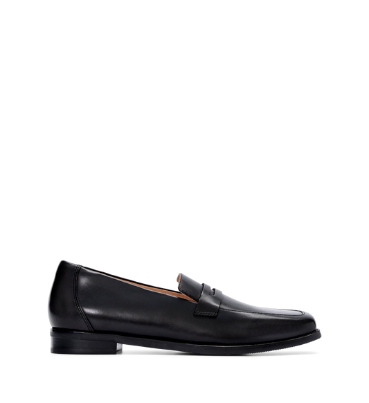 Piha Black Leather Loafers