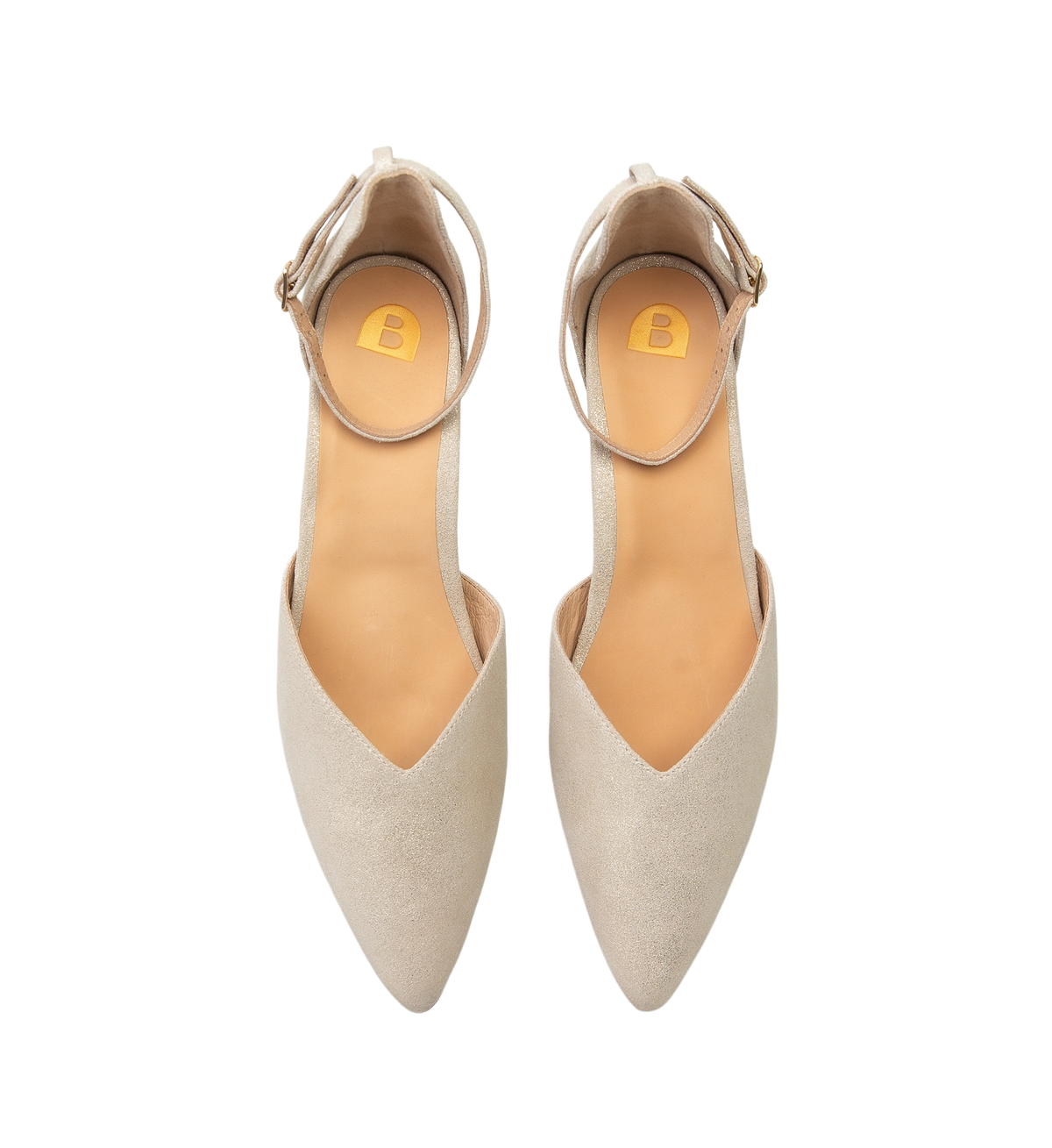 Quelea Shimmer Leather Low Heels