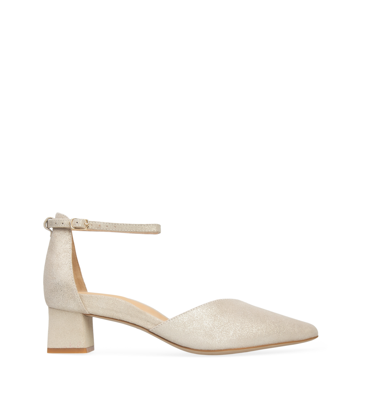 Quelea Shimmer Leather Low Heels