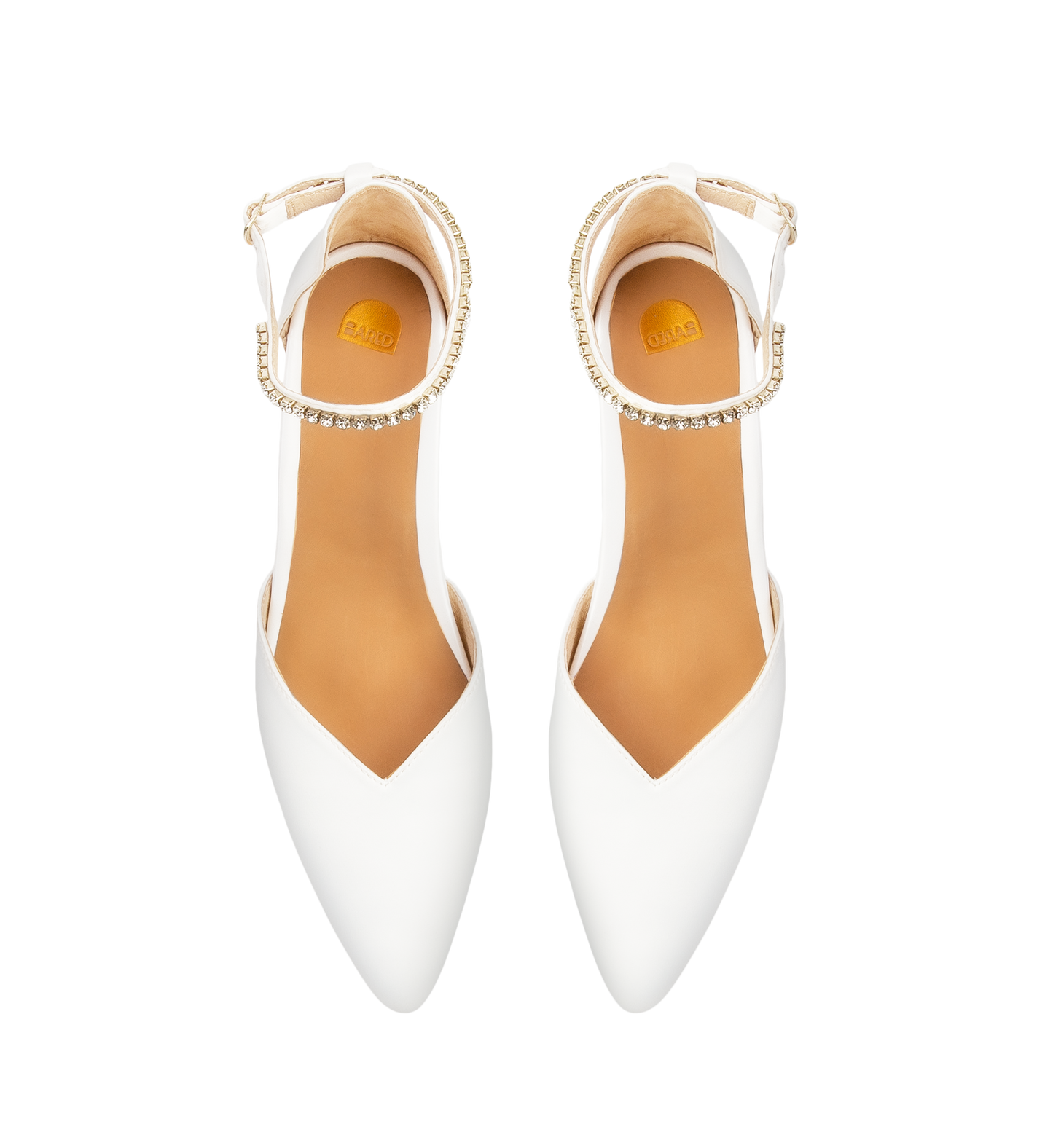 Quelea White Satin Low Heels