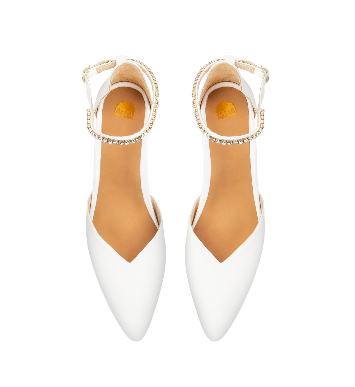 Quelea White Satin Low Heels