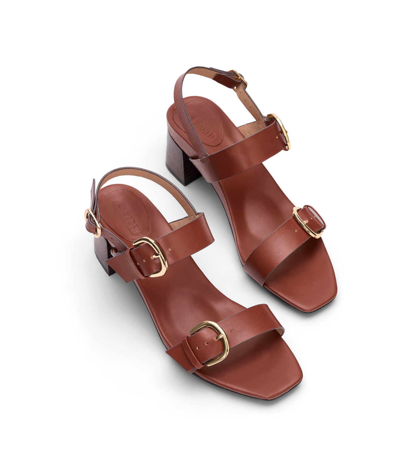 Radjah Chestnut Brown Leather Low Heels