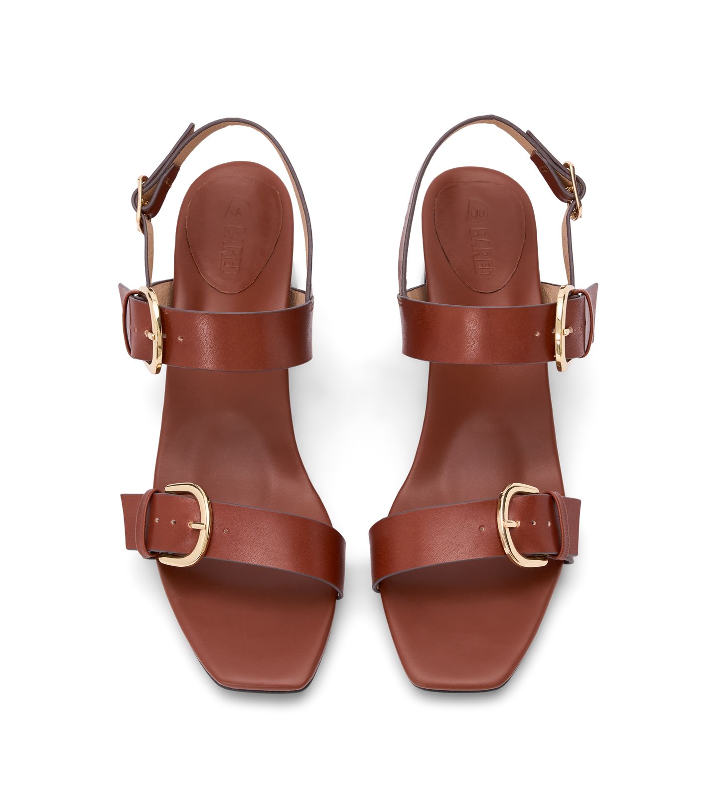 Radjah Chestnut Brown Leather Low Heels