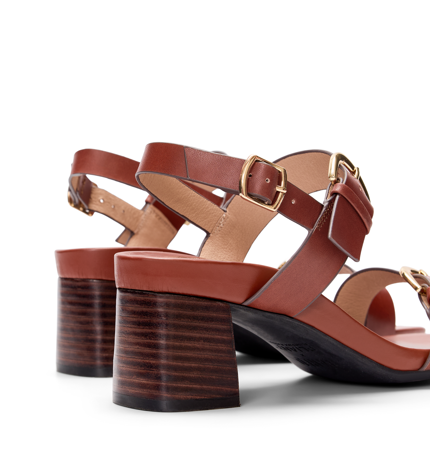 Radjah Chestnut Brown Leather Low Heels