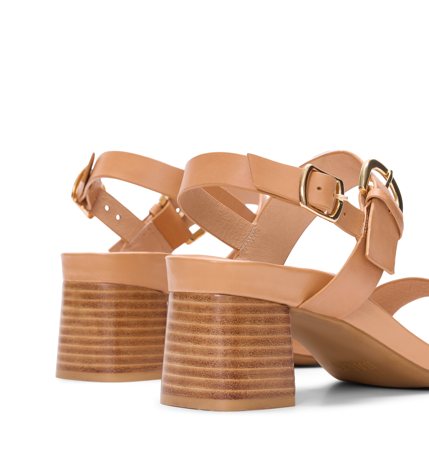 Radjah Clay Tan Leather Low Heels