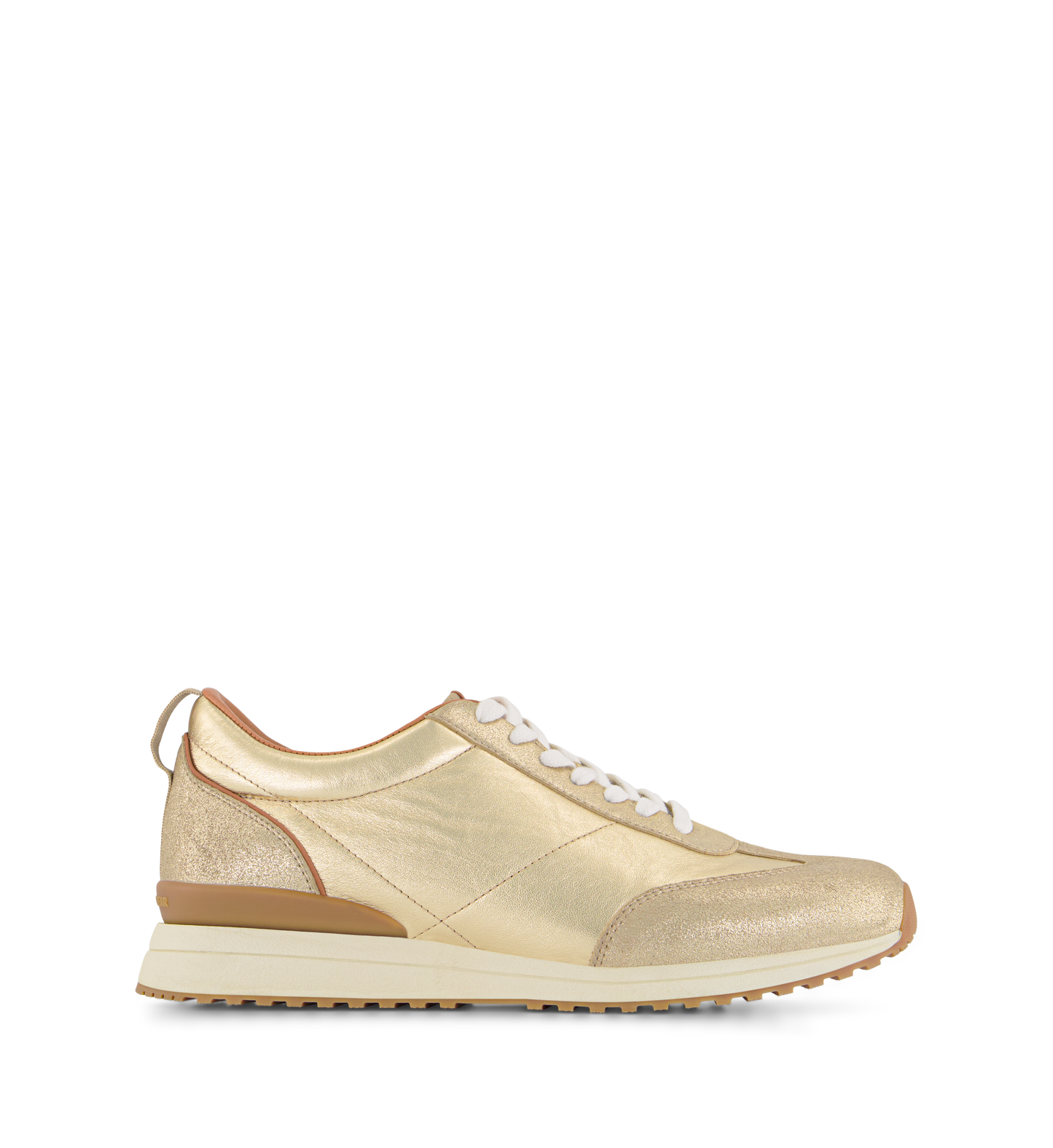Saker 2 Gold Shimmer Leather Sneakers