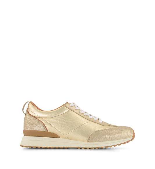 Saker 2 Gold Shimmer Leather Sneakers