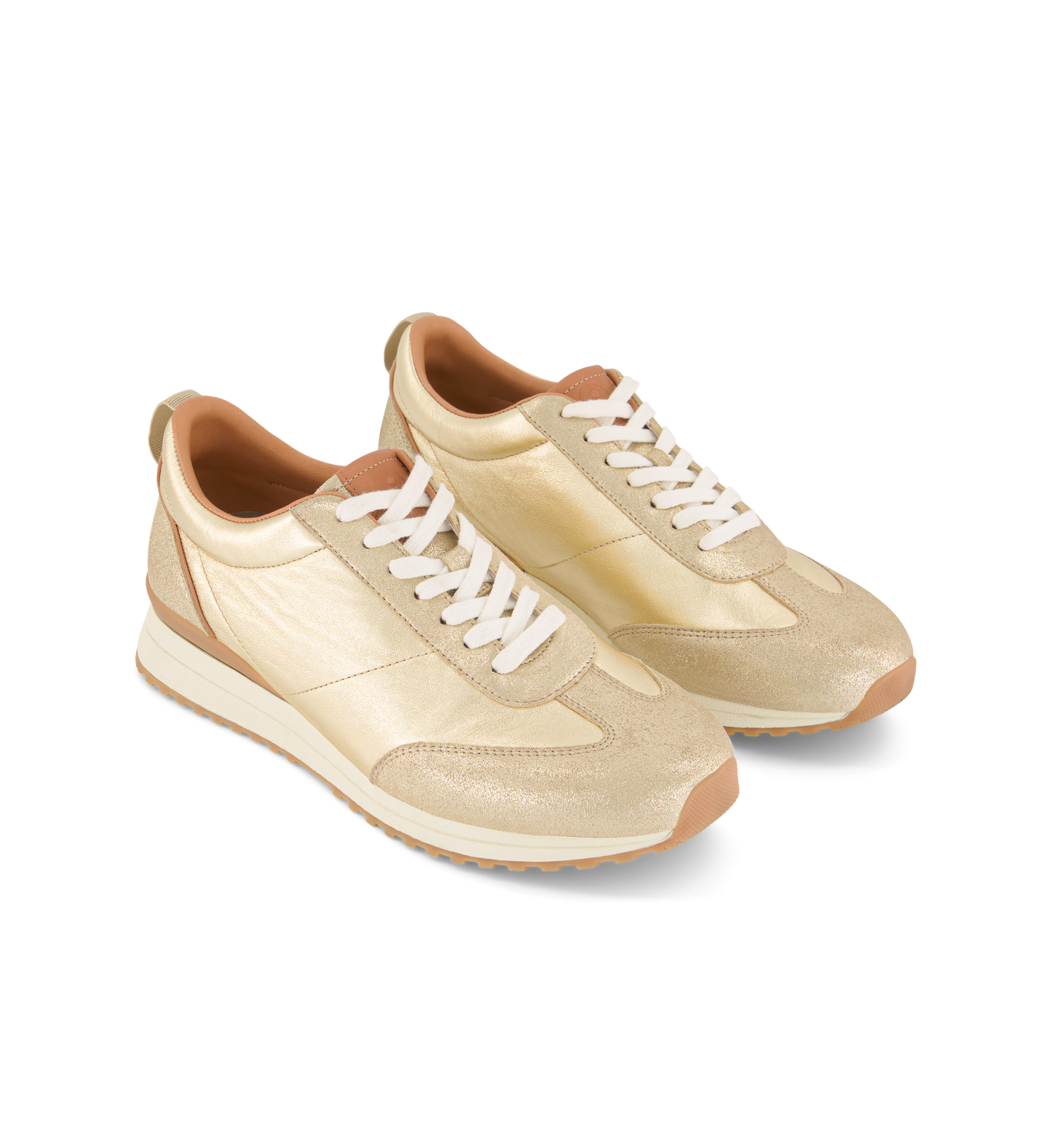 Saker 2 Gold Shimmer Leather Sneakers