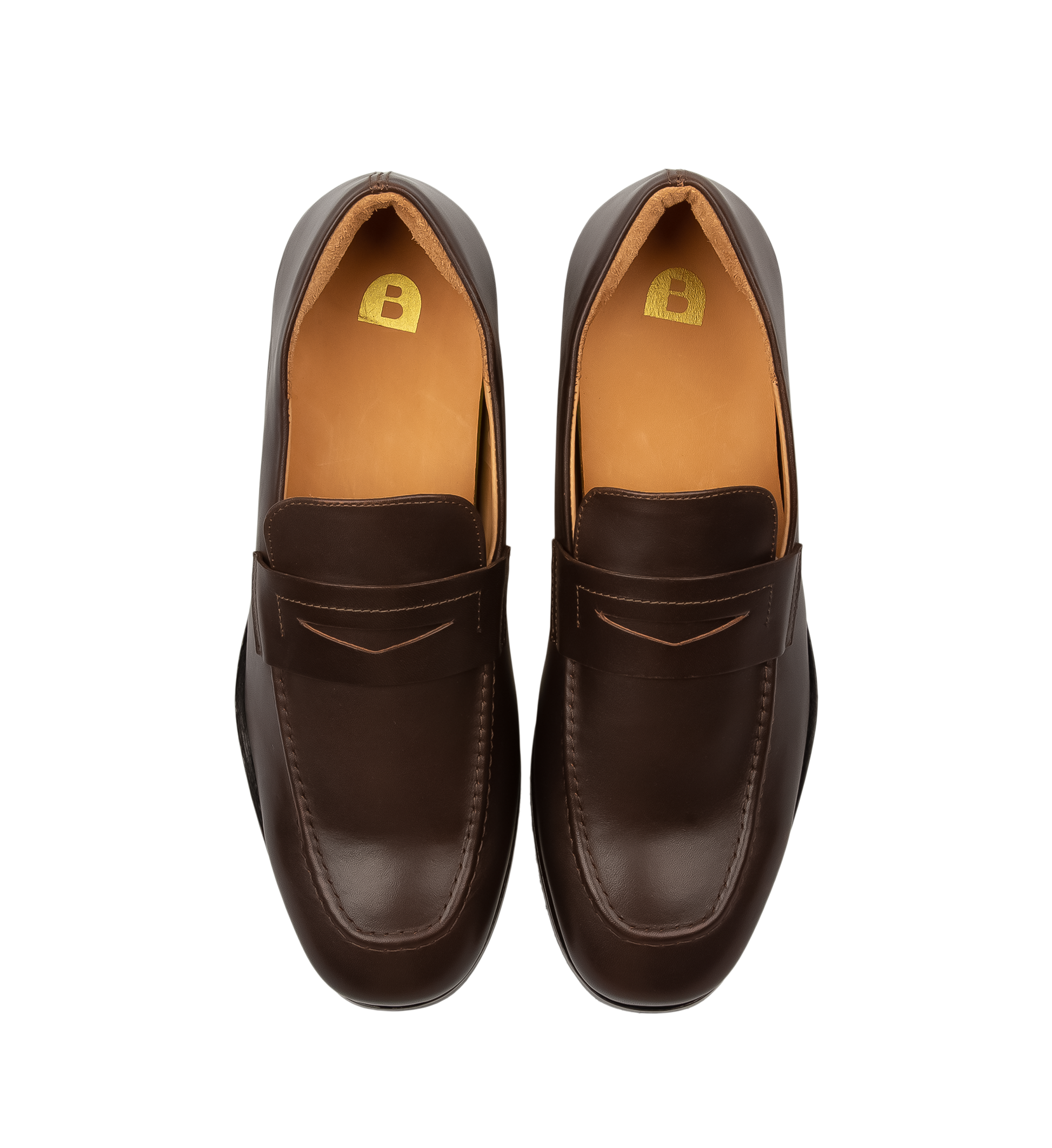 pair of mens brown loafers with a comfortable footbed