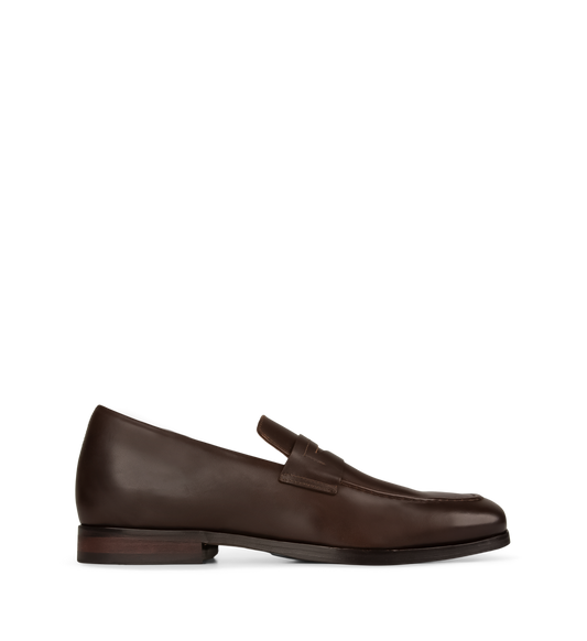 Samarium Chocolate Leather Loafers